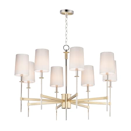 Maxim Lighting Uptown 8-Light 36" Wide Satin Brass / Polished Nickel Chandelier 32398OFSBRPN